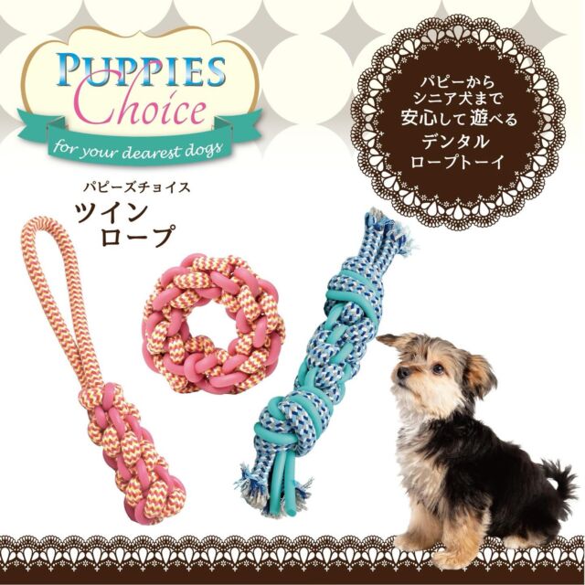 こんにちは、プラッツです🐾

新商品のお知らせです- ̗̀📣

パピーからシニアまで安心して楽しめる
ドッグトーイシリーズ、"パピーズチョイス"に
新たな商品「ツインロープ」が登場🪢

『パピーズチョイス ツインロープ』

タグ🏷️:￥800
リング🍩:￥800
ボーン🦴:￥800
※いずれも税抜き価格です。

デンタルケアができるロープに、丈夫で弾力のある
TPE樹脂を編み込んだドッグトーイです🐕

異なる2種類の噛み心地に、愛犬も夢中に…🐶
弾力性があるので、はじめての引っ張りっこ遊びにも
おすすめです🤝

カラー展開はそれぞれブルーとピンクの2種類です🌟

発売されたばかりですので、お店にはこれから
並び始めると思います-`🛍

お店で見かけた際は是非チェックしてみてください🪢🐕‍🦺

#プラッツ
#PLATZ#platz
#ペット用品
#犬#わんこ#dog#愛犬
#猫#cat#愛猫
#わんこのいる生活
#ねこのいる生活
#いぬすたぐらむ
#ねこすたぐらむ
#ふわもこ部
#いぬのきもち#ねこのきもち
#dogstagram
#catstagram
#プラッツ商品紹介
#犬のおもちゃ
#パピーズチョイス
#ツインロープ